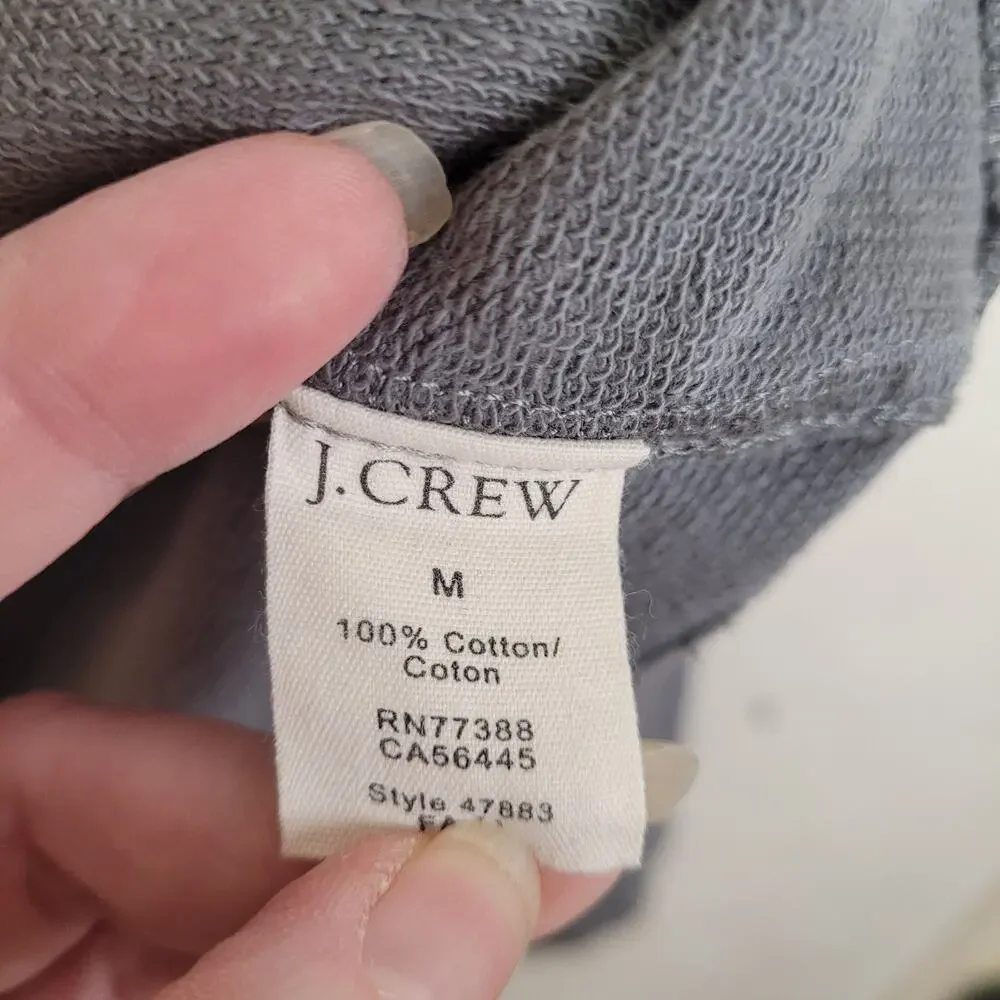 J.Crew Outerwear Fleece grey quarter zip pullover top size Med Minimal Classic
